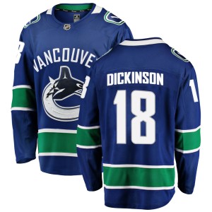 Men's Vancouver Canucks Jason Dickinson Fanatics Branded Breakaway Home Jersey - Blue