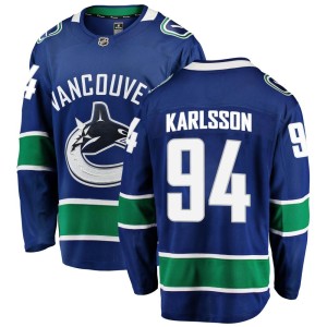 Men's Vancouver Canucks Linus Karlsson Fanatics Branded Breakaway Home Jersey - Blue