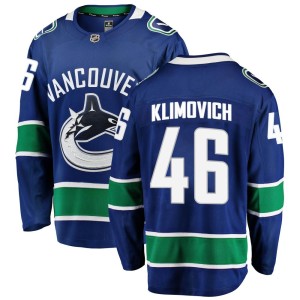 Men's Vancouver Canucks Danila Klimovich Fanatics Branded Breakaway Home Jersey - Blue