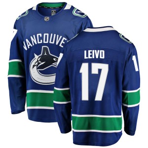 Men's Vancouver Canucks Josh Leivo Fanatics Branded Breakaway Home Jersey - Blue