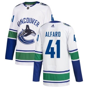 Men's Vancouver Canucks Matt Alfaro Adidas Authentic zied Away Jersey - White