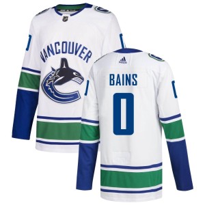 Men's Vancouver Canucks Arshdeep Bains Adidas Authentic zied Away Jersey - White