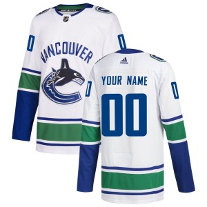 Men's Vancouver Canucks Custom Adidas Authentic zied Away Jersey - White