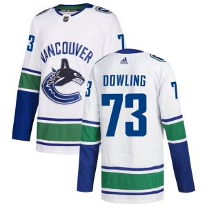 Men's Vancouver Canucks Justin Dowling Adidas Authentic zied Away Jersey - White