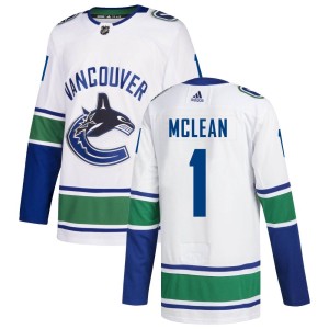 Men's Vancouver Canucks Kirk Mclean Adidas Authentic Away Jersey - White