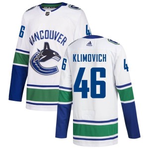 Men's Vancouver Canucks Danila Klimovich Adidas Authentic zied Away Jersey - White