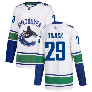 Men's Vancouver Canucks Gino Odjick Adidas Authentic zied Away Jersey - White