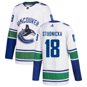 Men's Vancouver Canucks Jack Studnicka Adidas Authentic zied Away Jersey - White
