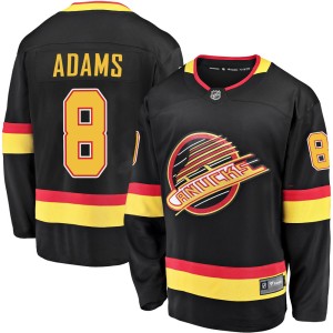 Men's Vancouver Canucks Greg Adams Fanatics Branded Premier Breakaway 2019/20 Flying Skate Jersey - Black