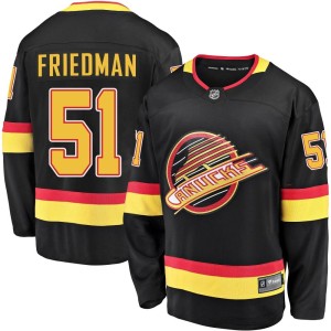 Men's Vancouver Canucks Mark Friedman Fanatics Branded Premier Breakaway 2019/20 Flying Skate Jersey - Black