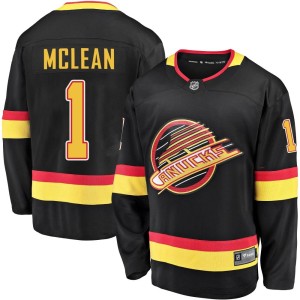 Men's Vancouver Canucks Kirk Mclean Fanatics Branded Premier Breakaway 2019/20 Flying Skate Jersey - Black