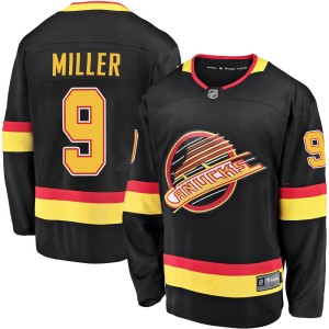 Men's Vancouver Canucks J.T. Miller Fanatics Branded Premier Breakaway 2019/20 Flying Skate Jersey - Black