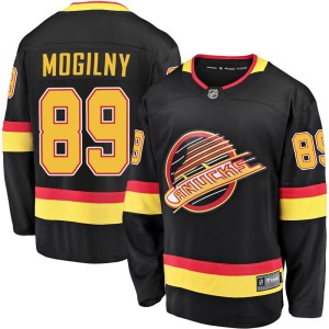Men's Vancouver Canucks Alexander Mogilny Fanatics Branded Premier Breakaway 2019/20 Flying Skate Jersey - Black