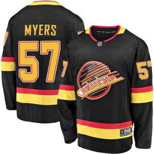 Men's Vancouver Canucks Tyler Myers Fanatics Branded Premier Breakaway 2019/20 Flying Skate Jersey - Black