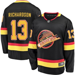 Men's Vancouver Canucks Brad Richardson Fanatics Branded Premier Breakaway 2019/20 Flying Skate Jersey - Black