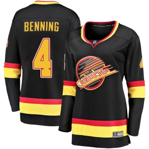 Women's Vancouver Canucks Jim Benning Fanatics Branded Premier Breakaway 2019/20 Flying Skate Jersey - Black