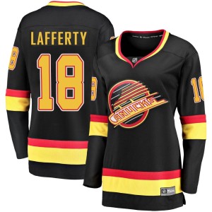 Women's Vancouver Canucks Sam Lafferty Fanatics Branded Premier Breakaway 2019/20 Flying Skate Jersey - Black