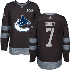 Men's Vancouver Canucks Carson Soucy Authentic 1917-2017 100th Anniversary Jersey - Black