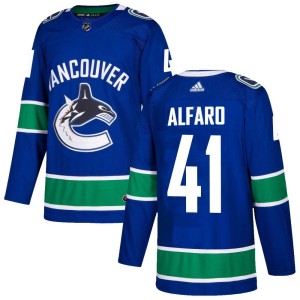 Youth Vancouver Canucks Matt Alfaro Adidas Authentic Home Jersey - Blue