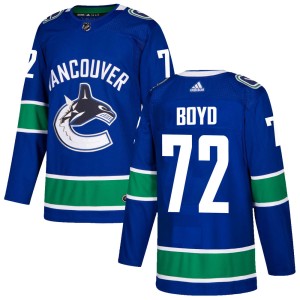 Youth Vancouver Canucks Travis Boyd Adidas Authentic Home Jersey - Blue