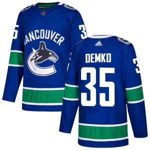 Youth Vancouver Canucks Thatcher Demko Adidas Authentic Home Jersey - Blue