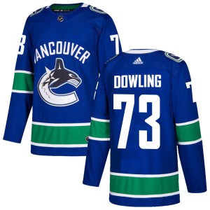 Youth Vancouver Canucks Justin Dowling Adidas Authentic Home Jersey - Blue