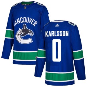 Youth Vancouver Canucks Linus Karlsson Adidas Authentic Home Jersey - Blue