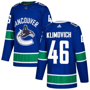 Youth Vancouver Canucks Danila Klimovich Adidas Authentic Home Jersey - Blue