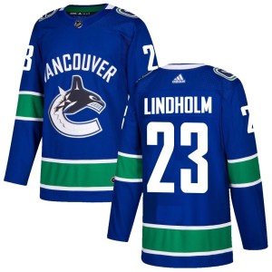 Youth Vancouver Canucks Elias Lindholm Adidas Authentic Home Jersey - Blue