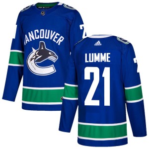 Youth Vancouver Canucks Jyrki Lumme Adidas Authentic Home Jersey - Blue