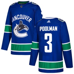 Youth Vancouver Canucks Tucker Poolman Adidas Authentic Home Jersey - Blue