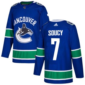 Youth Vancouver Canucks Carson Soucy Adidas Authentic Home Jersey - Blue