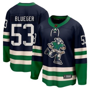 Youth Vancouver Canucks Teddy Blueger Fanatics Branded Breakaway Navy Special Edition 2.0 Jersey - Blue