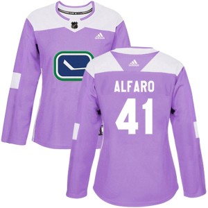 Women's Vancouver Canucks Matt Alfaro Adidas Authentic Fights Cancer Practice Jersey - Purple
