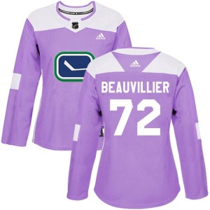 Women's Vancouver Canucks Anthony Beauvillier Adidas Authentic Fights Cancer Practice Jersey - Purple