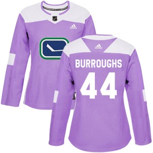 Women's Vancouver Canucks Kyle Burroughs Adidas Authentic Fights Cancer Practice Jersey - Purple
