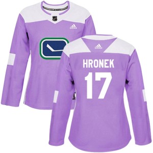 Women's Vancouver Canucks Filip Hronek Adidas Authentic Fights Cancer Practice Jersey - Purple