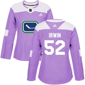 Women's Vancouver Canucks Matt Irwin Adidas Authentic Fights Cancer Practice Jersey - Purple