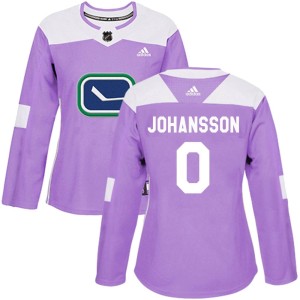 Women's Vancouver Canucks Filip Johansson Adidas Authentic Fights Cancer Practice Jersey - Purple