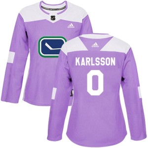 Women's Vancouver Canucks Linus Karlsson Adidas Authentic Fights Cancer Practice Jersey - Purple