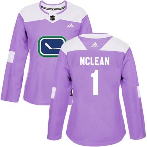 Women's Vancouver Canucks Kirk Mclean Adidas Authentic Fights Cancer Practice Jersey - Purple