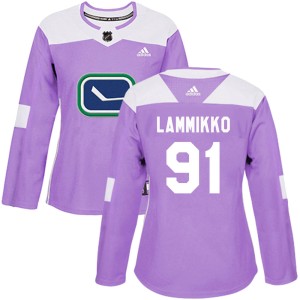 Women's Vancouver Canucks Juho Lammikko Adidas Authentic Fights Cancer Practice Jersey - Purple