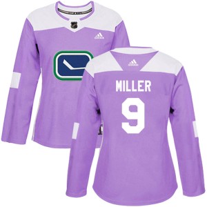 Women's Vancouver Canucks J.T. Miller Adidas Authentic Fights Cancer Practice Jersey - Purple