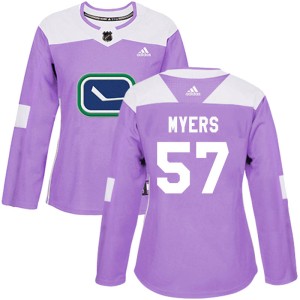 Women's Vancouver Canucks Tyler Myers Adidas Authentic Fights Cancer Practice Jersey - Purple