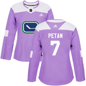 Women's Vancouver Canucks Nic Petan Adidas Authentic Fights Cancer Practice Jersey - Purple