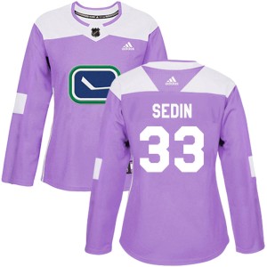 Women's Vancouver Canucks Henrik Sedin Adidas Authentic Fights Cancer Practice Jersey - Purple