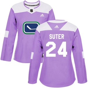 Women's Vancouver Canucks Pius Suter Adidas Authentic Fights Cancer Practice Jersey - Purple
