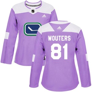 Women's Vancouver Canucks Chase Wouters Adidas Authentic Fights Cancer Practice Jersey - Purple