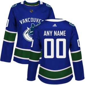 Women's Vancouver Canucks Custom Adidas Authentic ized Home Jersey - Blue