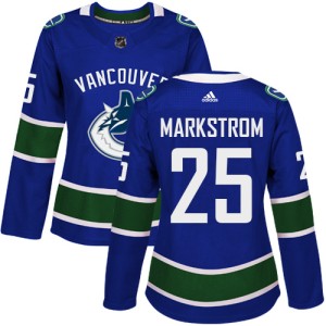 Women's Vancouver Canucks Jacob Markstrom Adidas Authentic Home Jersey - Blue